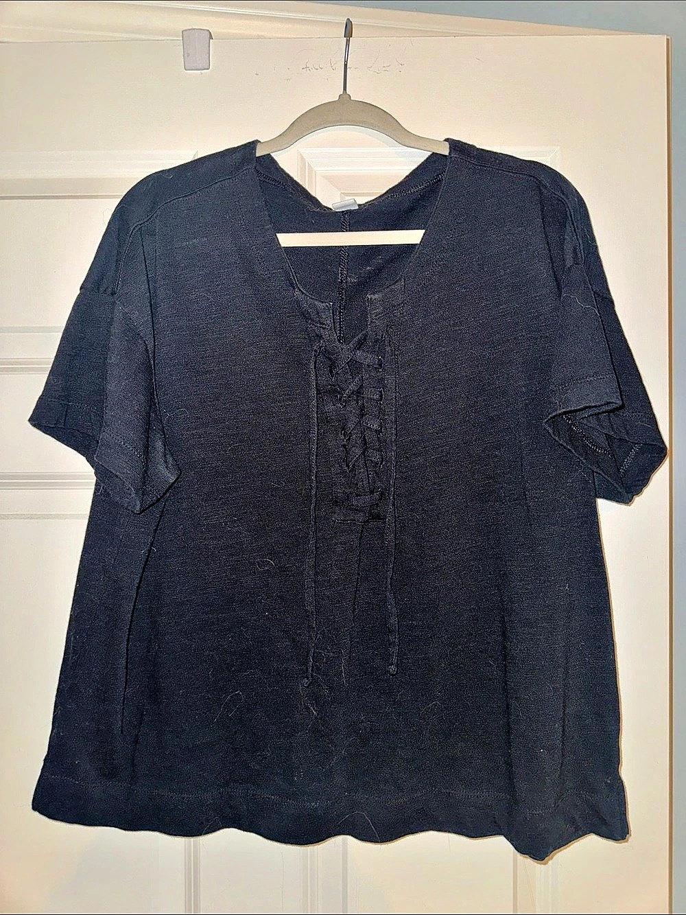 Old Navy Short Sleeve Lace-Front Top